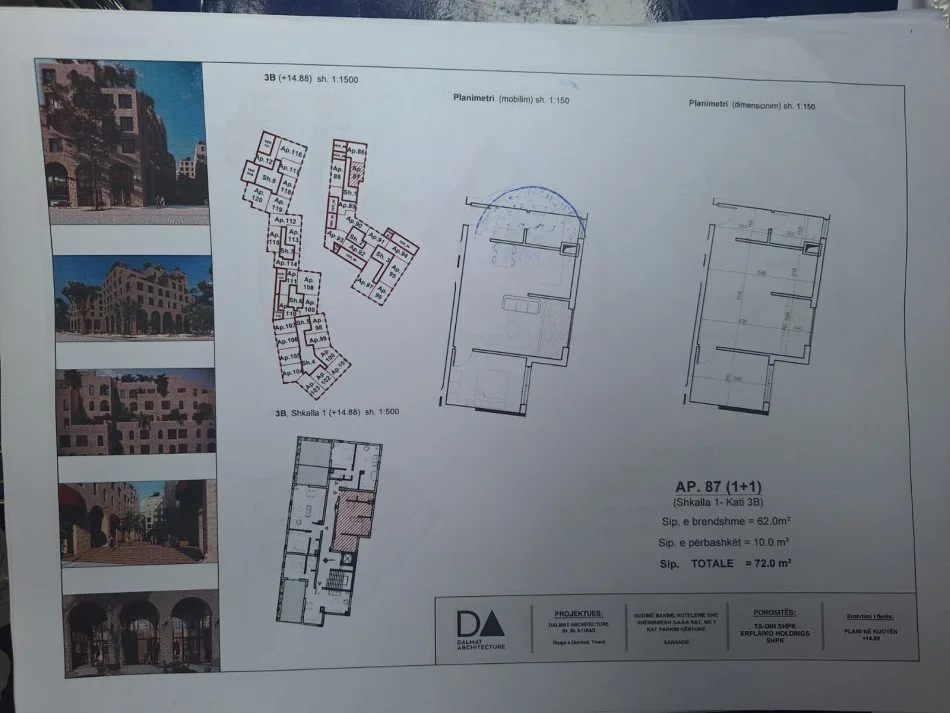 Sarande, shitet apartament 1+1 Kati 3, 78 m² 124000 € (ne nje prej Komplekseve me Prestigjoze ne Sarande)