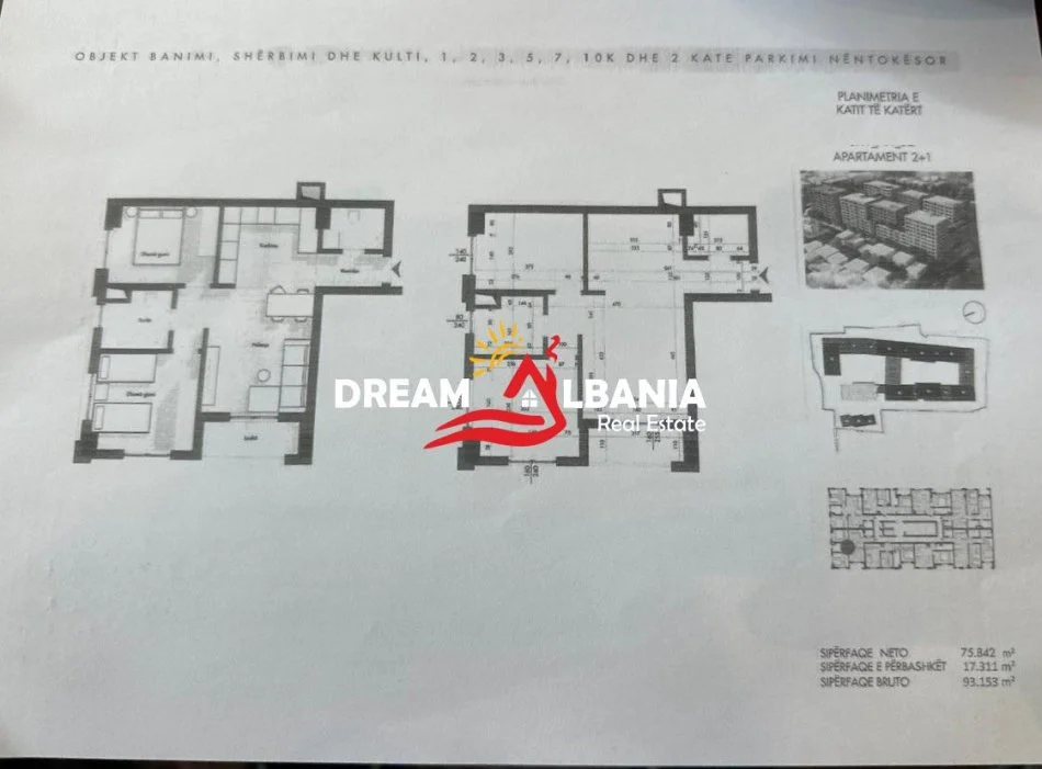 Tirane, shitet apartament 2+1 , 93 m² 139.750 € (ne nje prej komplekseve me prestigjoze ne zonen e Porcelanit)