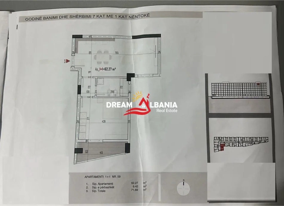 Tirane, shitet apartament 1+1 Kati 6, 72 m² 82.443 € (paskuqan)