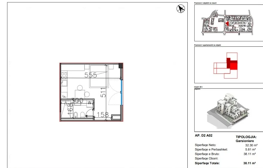 Vlore, shitet apartament 1+1 Kati 0, 38 m² 106.708 € (DHERMI)