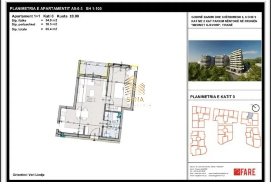 Tirane, shitet apartament 1+1+Ballkon Kati 0, 65 m² 75.200 € (Paskuqan)