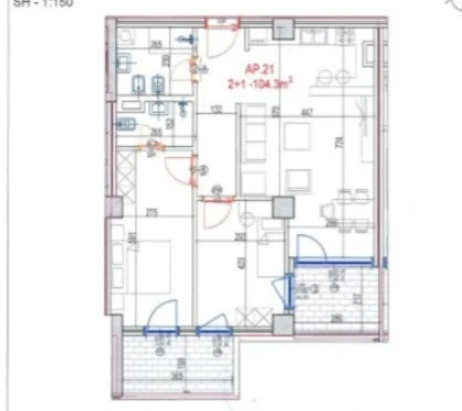 Tirane, shitet apartament 2+1+2 Kati 4, 124 m² 186.150 € (Don Bosko)