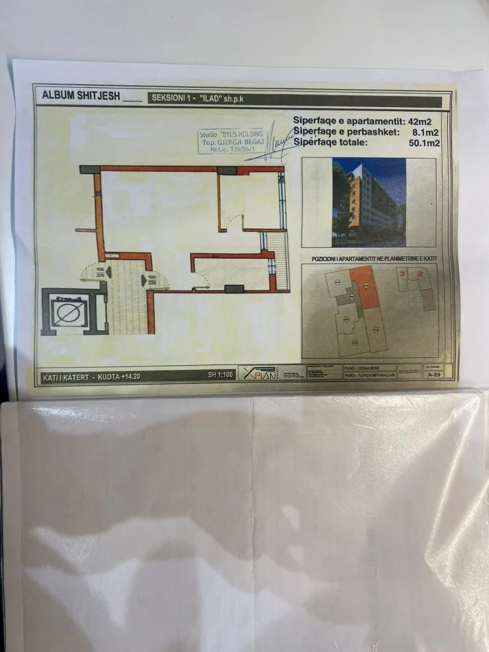 Tirane, shitet apartament 1+1 Kati 3, 50 m² 88.000 € (Pallati Nela 5)