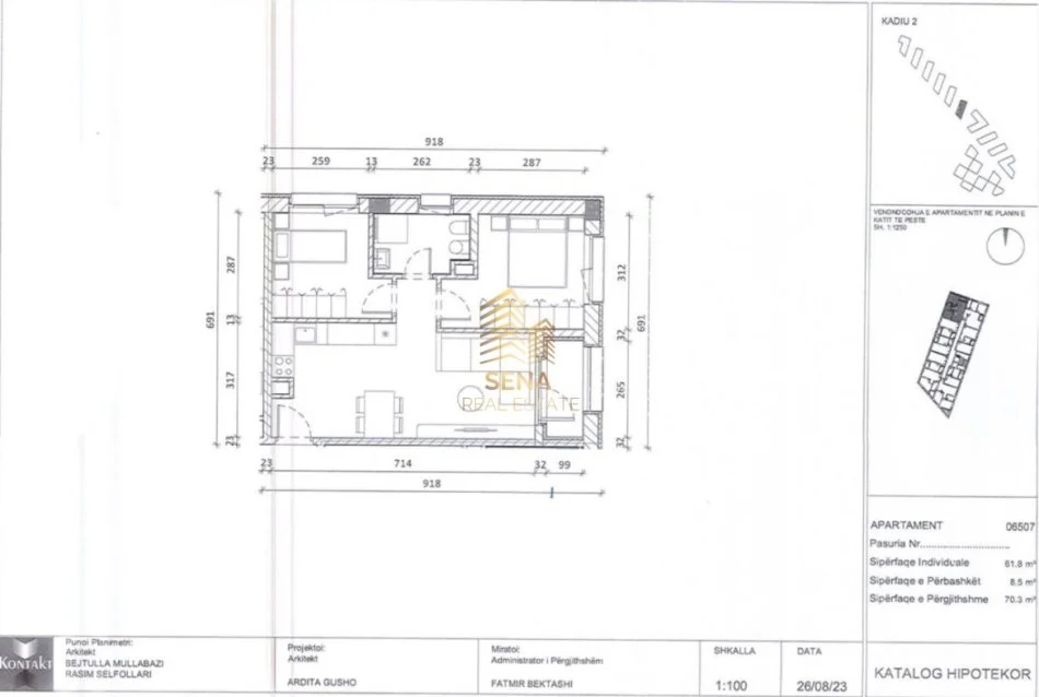 Tirane, shitet apartament 2+1+Ballkon Kati 5, 70 m² 118.000 € (Ali Demi)