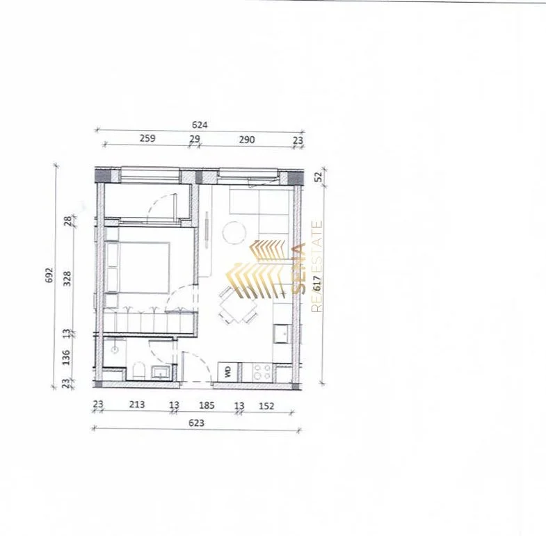 Tirane, shitet apartament 1+1+Ballkon Kati 5, 47 m² 86.500 € (Rruga Ali Demi)