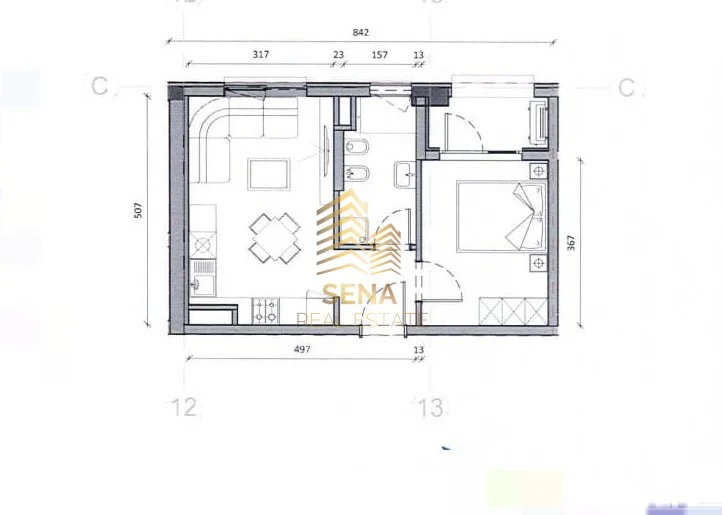Tirane, shitet apartament 1+1 Kati 7, 53 m² 105.000 € (Ali Demi, Rezidenca Kaimi)