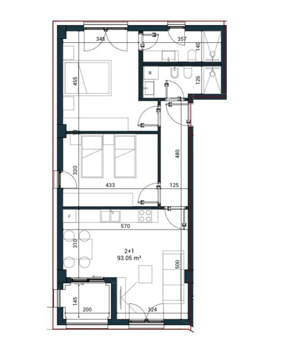 Vlore, shitet apartament 2+1 Kati 1, 110 m² (Palase)