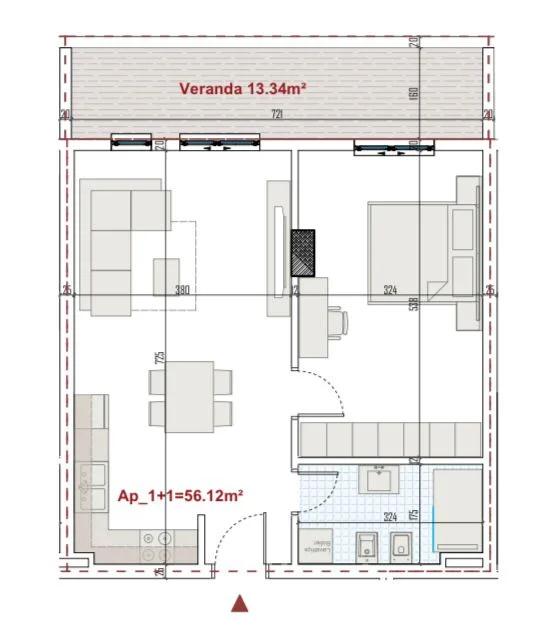 Tirane, shitet apartament 1+1 Kati 0, 65 m² 78.640 € (Paskuqan)