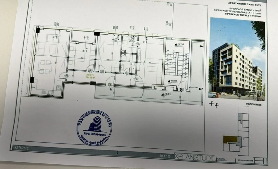 Tirane, shitet apartament 3+1 Kati 3, 111 m² 320.000 € (RRUGA E KAVAJES)