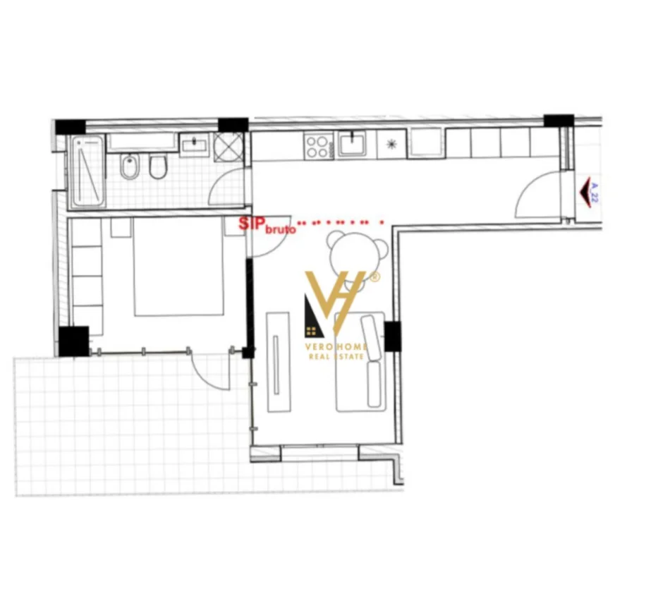 Tirane, shitet apartament 1+1+Ballkon Kati 5, 71 m² 71.900 € (ASTIR – RIVER PARK)