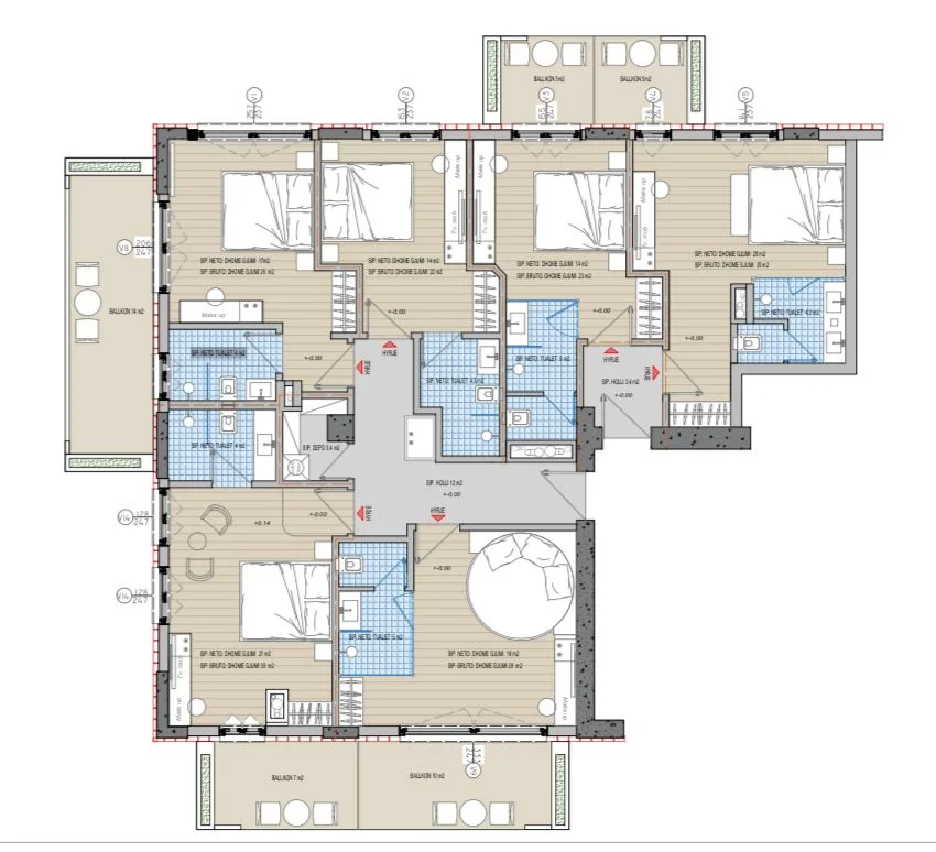 Tirane, jepet me qera zyre Kati 2, 250 m² 2.500 € (KOMPLEKSI DELIJORGJI)
