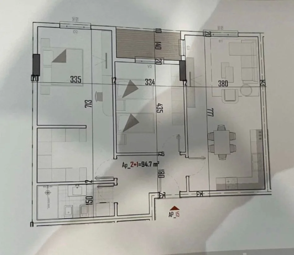 Tirane, shitet apartament 2+1 Kati 3, 111 m² 89.500 € (KAMEZ)