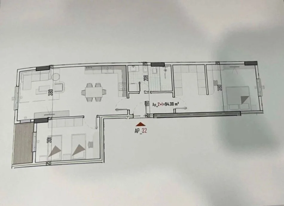 Tirane, shitet apartament 2+1+Ballkon Kati 4, 110 m² 89.000 € (KAMEZ)