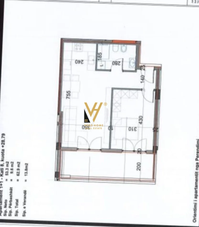Tirane, shitet apartament 1+1+Ballkon Kati 8, 76 m² 126.000 € (KOMPLEKSI VIVA, RRUGA E KAVAJES)