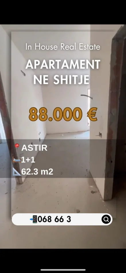 Tirane, shitet apartament 1+1+Ballkon Kati 7, 62 m² 88.000 € 