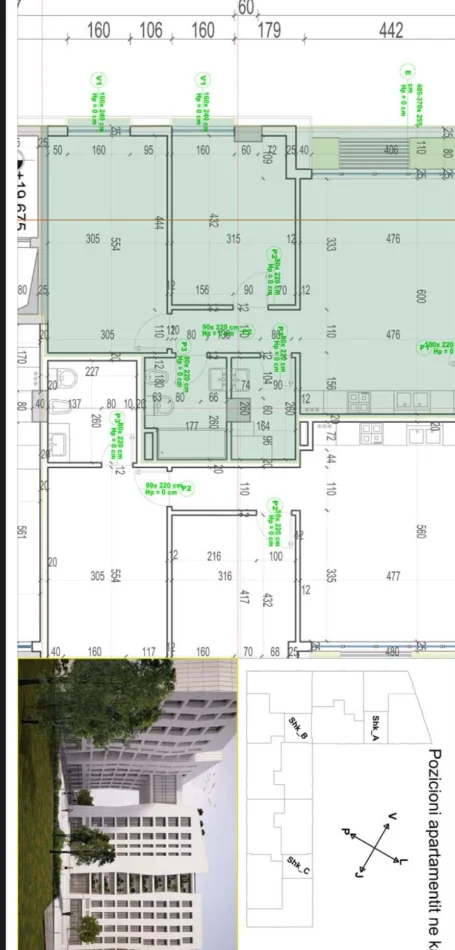 Tirane, shitet apartament 2+1 Kati 5, 100 m² 