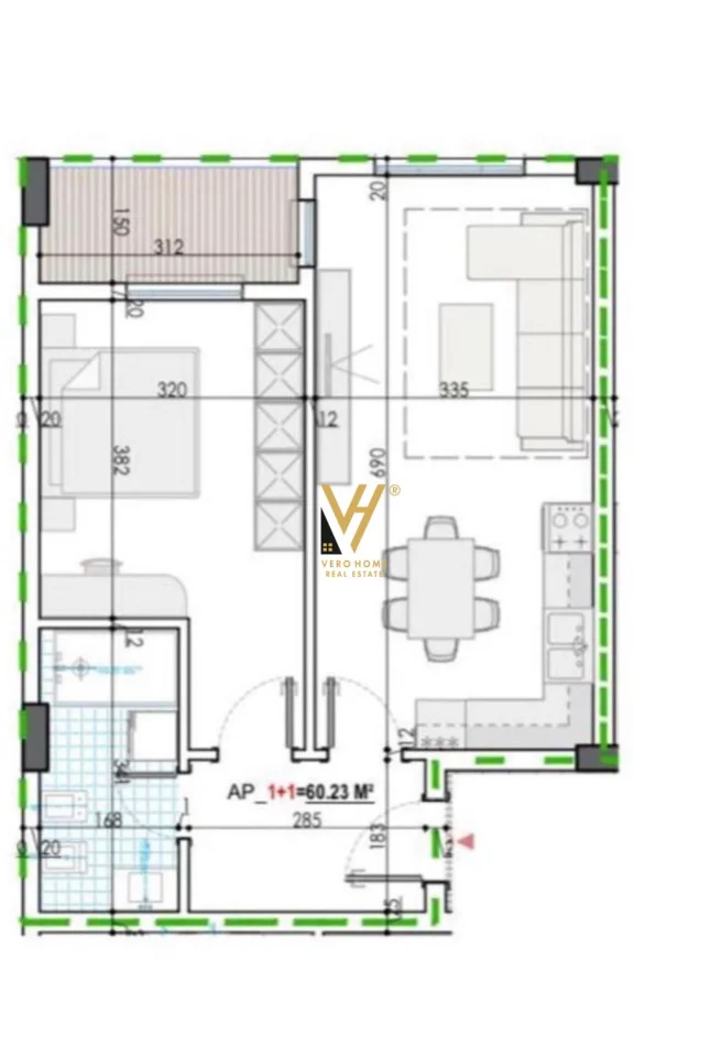 Tirane, shitet apartament 1+1+Ballkon Kati 5, 70 m² 60.000 € (KAMEZ)