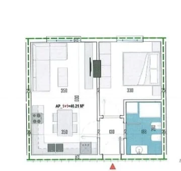 Tirane, shitet apartament 1+1 Kati 6, 53 m² 61.600 € (Paskuqan)