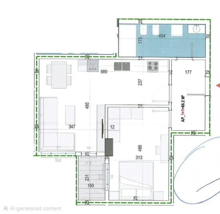 Tirane, shitet apartament 1+1+Aneks+Ballkon Kati 2, 77 m² 88.300 € 