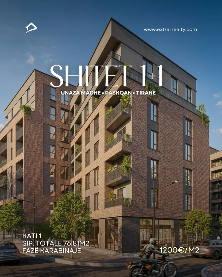 Tirane, shitet apartament 1+1+Ballkon Kati 1, 77 m² 92.172 € (paskuqan)