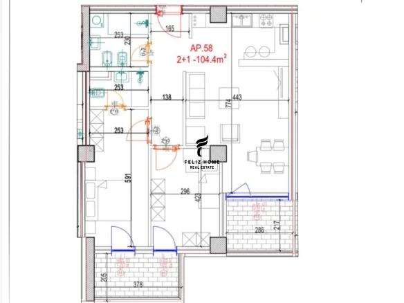 Tirane, shitet apartament 2+1 Kati 9, 124 m² 227.000 € (DON BOSKO)