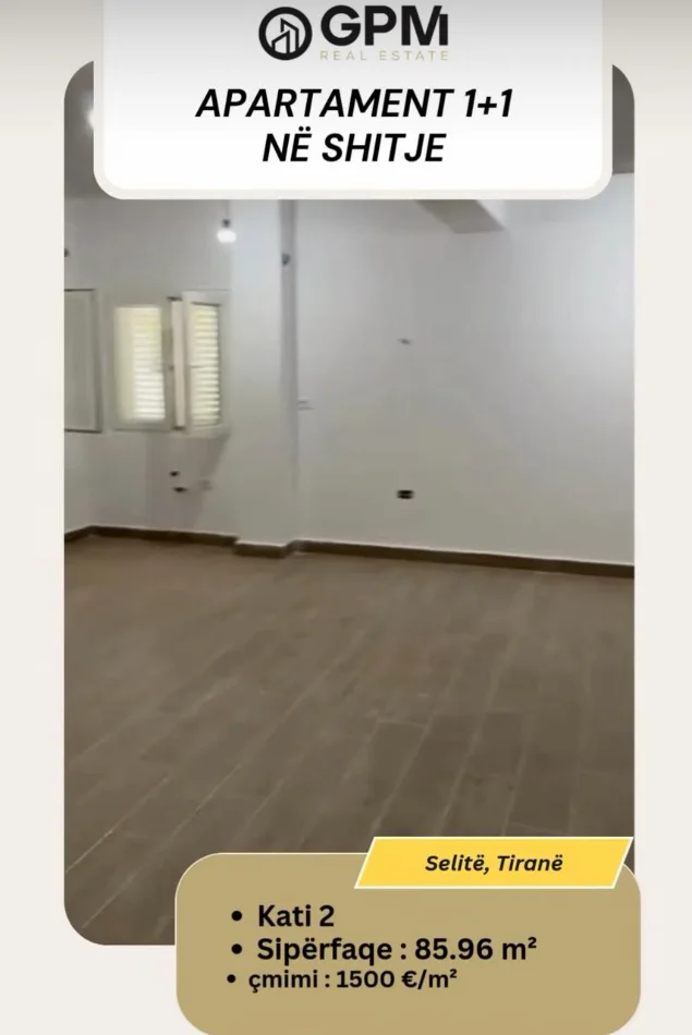 Selite, shitet apartament 1+1 Kati 2, 85.96 m²