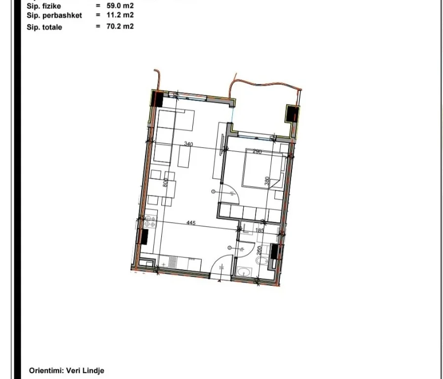 Tirane, shitet apartament 1+1 Kati 6, 70 m² 91.000 € (Paskuqan)
