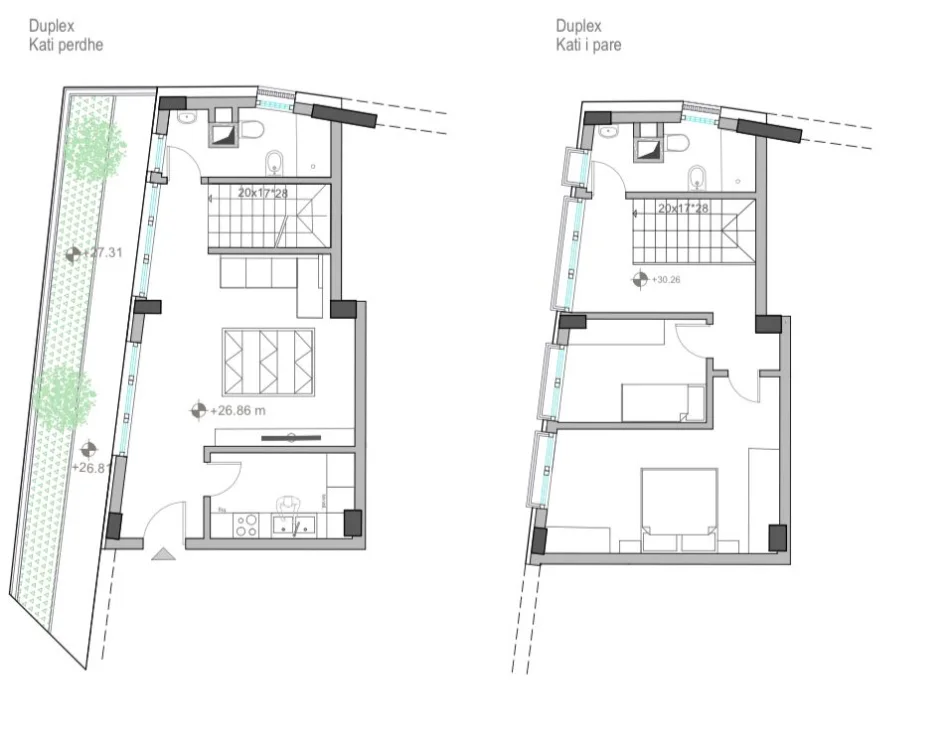 Tirane, shes apartament duplex 2+1 Kati 7, 125 m² 1.200.000 € (Rruga e Barrikadave)