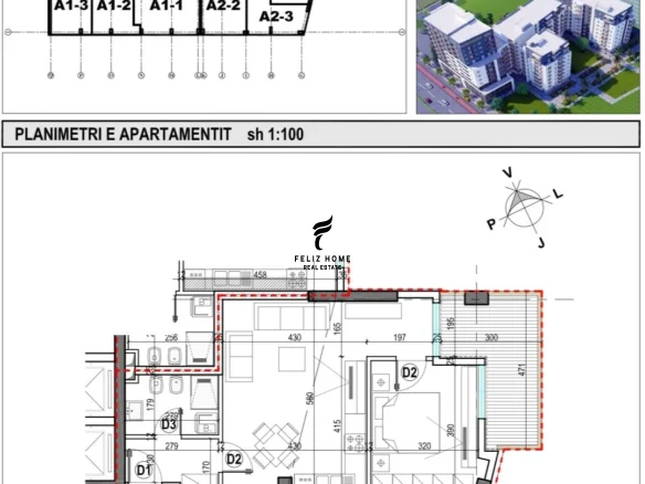 Tirane, shitet apartament 1+1+Ballkon Kati 3, 83 m² 196.650 € (LAPRAKE)
