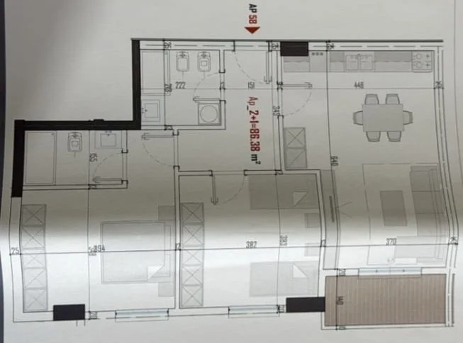 Tirane, shitet apartament 2+1+Aneks+Ballkon Kati 7, 99 m² 98.800 €