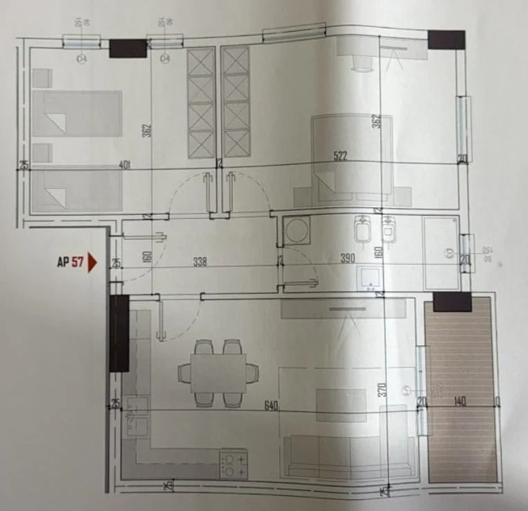 Tirane, shitet apartament 2+1+Aneks+Ballkon Kati 7, 95 m² 94.800 € 