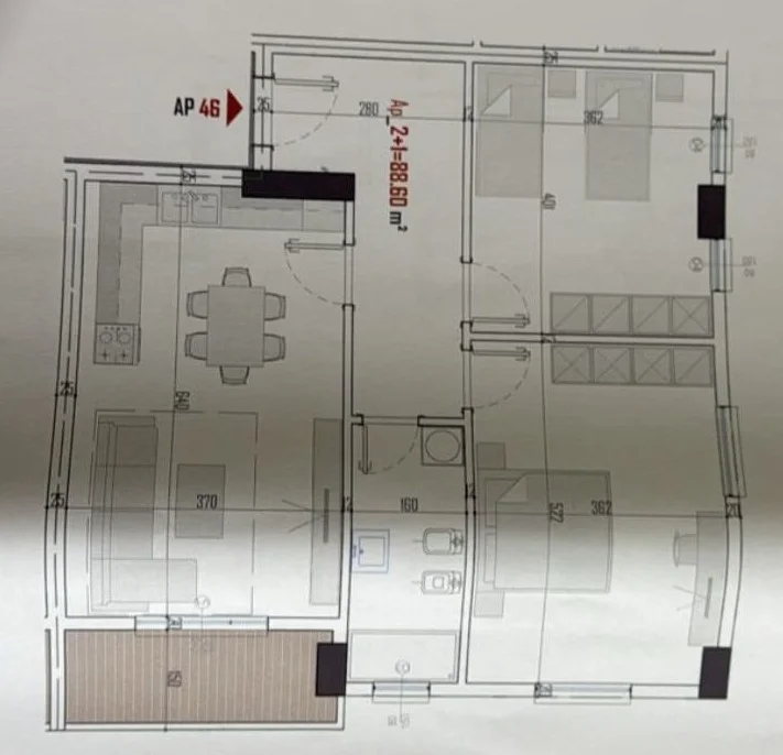 Tirane, shitet apartament 2+1+Aneks+Ballkon Kati 5, 101 m² 101.300 €