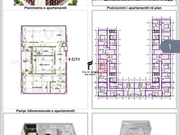 Tirane, shitet apartament 2+1 Kati 3, 105 m² 228.000 € (RRUGA E KAVAJES)