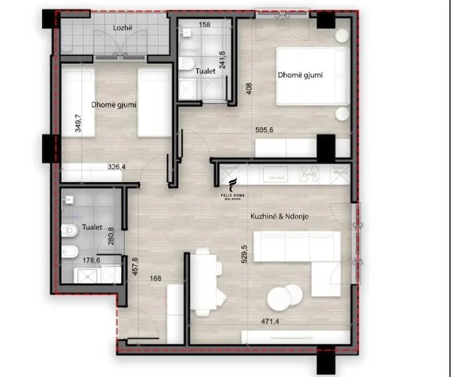 Tirane, shitet apartament 2+1 Kati 9, 103 m² 155.000 € (PORCELAN)