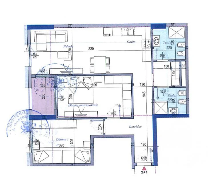 Tirane, shitet apartament 2+1 Kati 6, 115 m² 149.500 € (Rruga "29 Nentori")