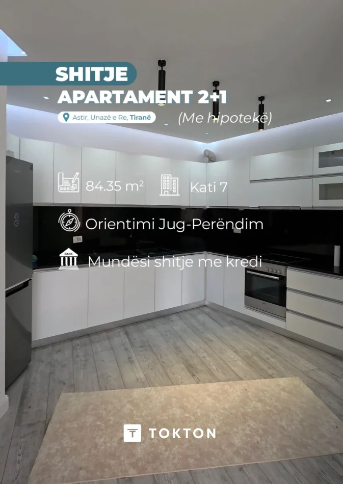 Tirane, shitet nga Pronari, pa-komision apartament 2+1+Ballkon Kati 7, 84 m² 140.000 € (Rruga Sokrat Miho)