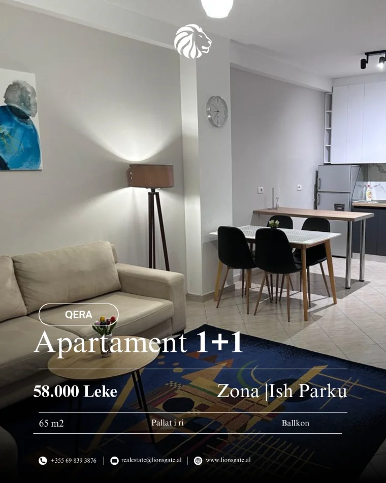 Tirane, jap me qera apartament 1+1 , 65 m² 550 € (condor center)