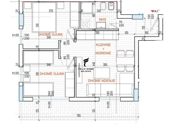 Tirane, shitet apartament 2+1+Ballkon Kati 7, 71 m² 133.000 € (RRUGA E KAVAJES)