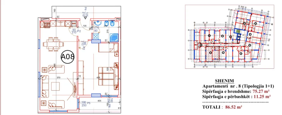 Tirane, shitet apartament 1+1 Kati 2, 86 m² 108.150 € (PASKUQAN)