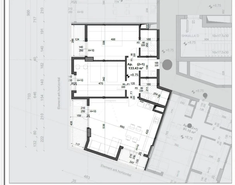 🏠SHITET: 2+1+2📍Ish Fusha e Aviacionit (Mei's Residence) - 207,000€ - K.2 - 134m² - 1550€/m²🔥|| Hapesira te gjelberta dhe Park si pjese e Kompleksit