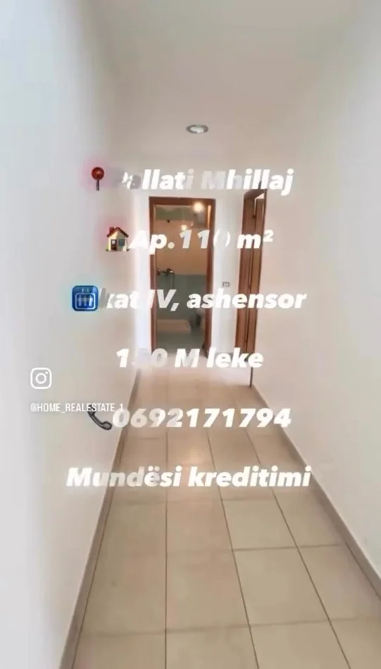 Tirane, shitet apartament 2+1 Kati 4, 110 m² 155.000 € (Pallati Mhillaj)