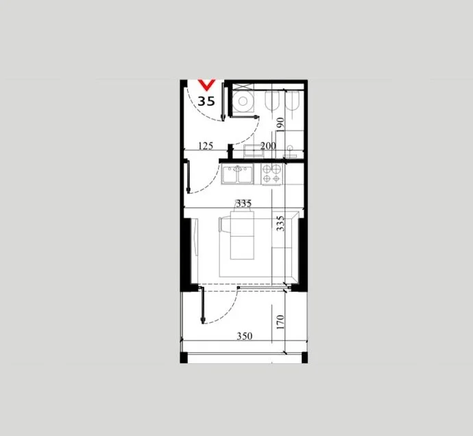 Shengjin, shitet apartament 1+1 Kati 4, 31 m² 46.500 € (Shengjin)