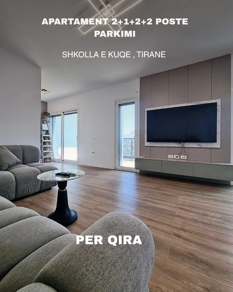 Tirane, jepet me qera apartament 2+1+Ballkon Kati 9, 130 m² 1.200 € (Shkolla E Kuqe)