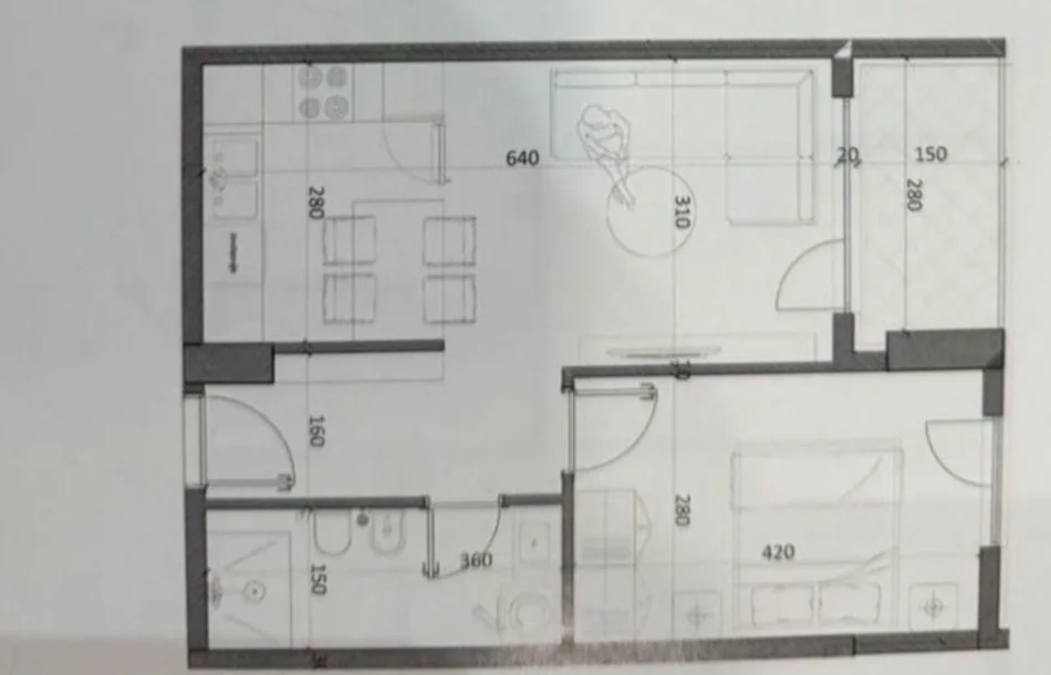 Tirane, shitet apartament 1+1 Kati 7, 61 m² 51.391 € (VENATINO 4, KAMEZ)