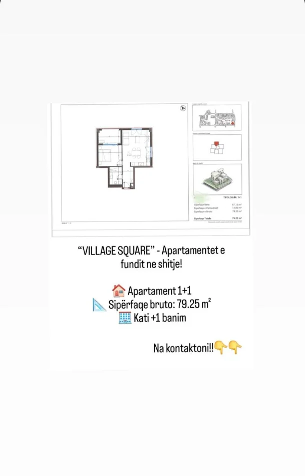 Vlore, shitet apartament 1+1+Ballkon Kati 2, 80 m² 238.000 € 