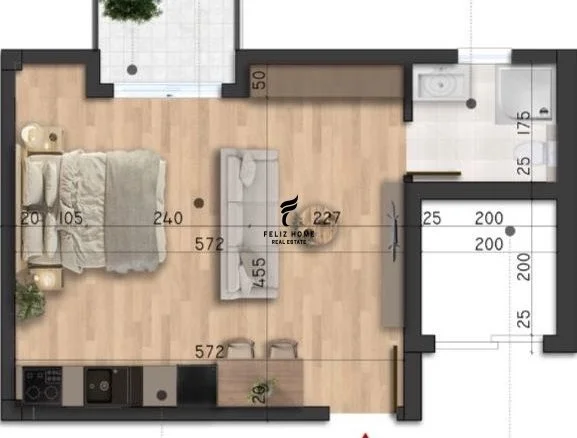 Durres, shitet garsonier Kati 2, 44 m² (MALI ROBIT)