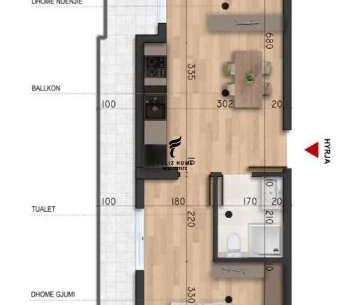 Durres, shitet apartament 1+1+Ballkon Kati 4, 69 m² 83.000 € (MALI ROBIT)