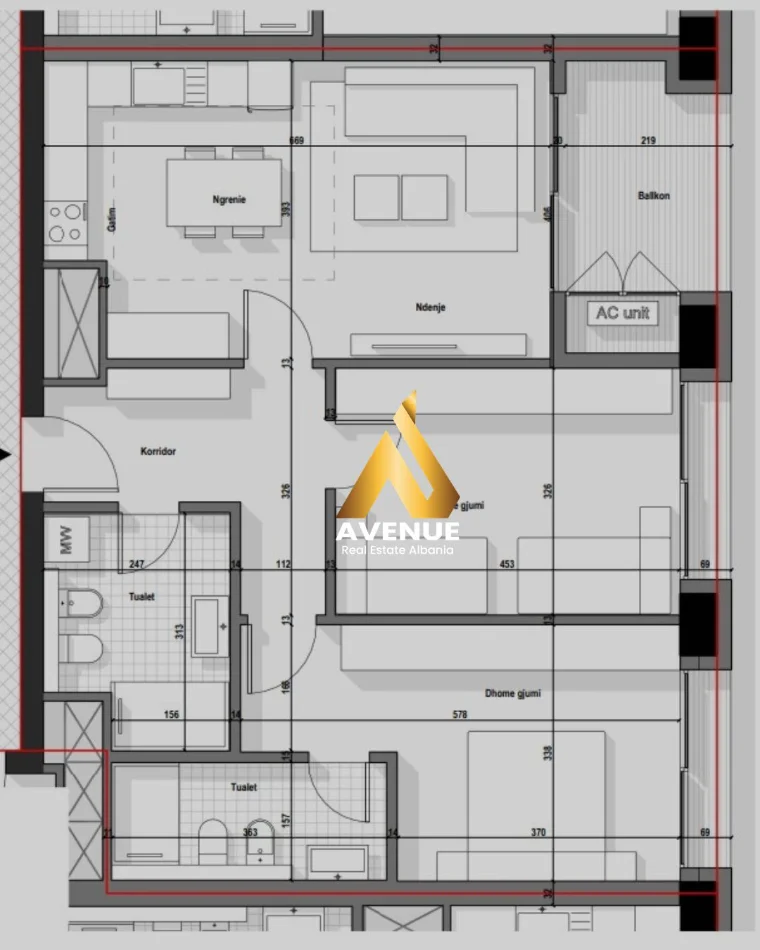 Tirane, shitet apartament 2+1+Ballkon Kati 19, 127 m² 303.120 € (Rruga Emin Kacani) Bulevardi i RI