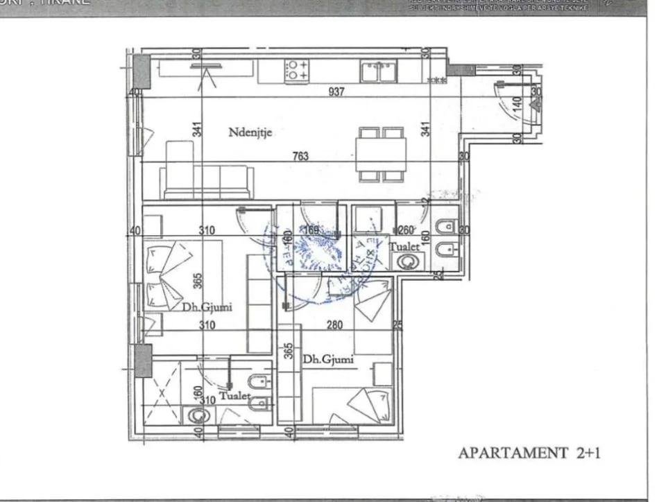 SHITET APARTAMENT 2+1+2 TIRANA ENTRY II