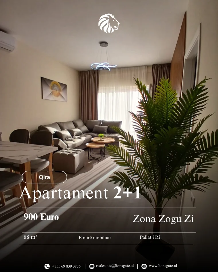 Tirane, jap me qera apartament 2+1+Ballkon , 88 m² 900 € (Zogu Zi)